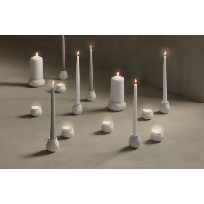 Porcelánový svícen na čajovou svíčku Curve White