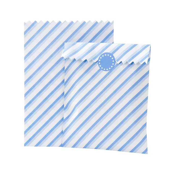 Dárkové papírové sáčky Blue Stripe - set 10 ks