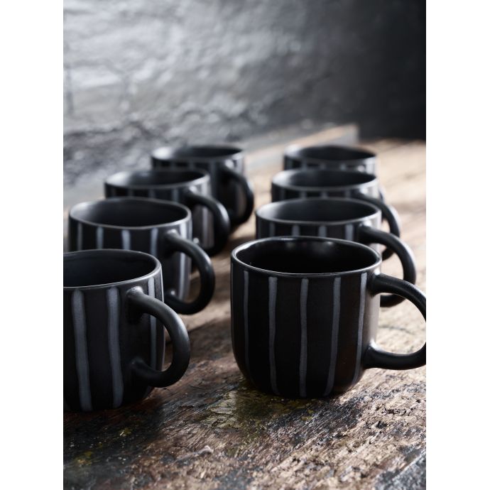 Kameninový hrnek Line Black/Brown 300 ml