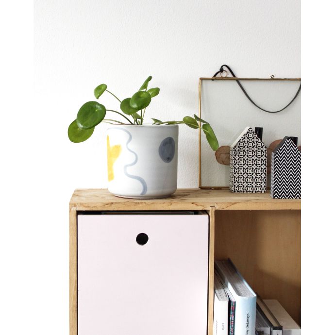 Terakotový obal na květináč Deco White