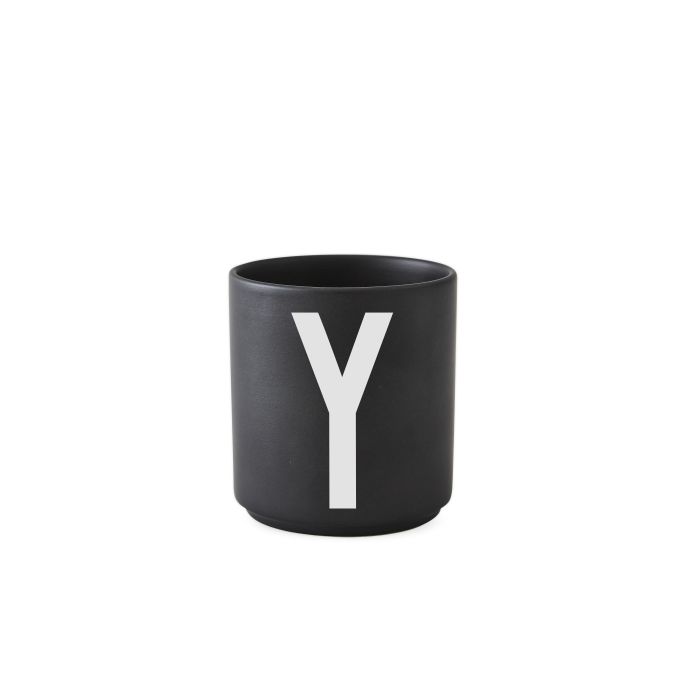 Porcelánový hrneček/dózička Letters black