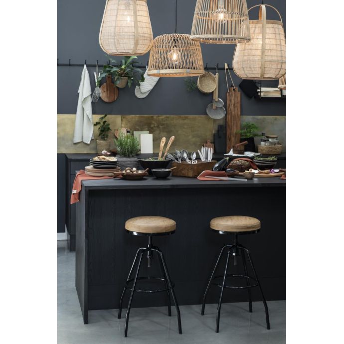 Závěsná dřevěná lampa Hessian