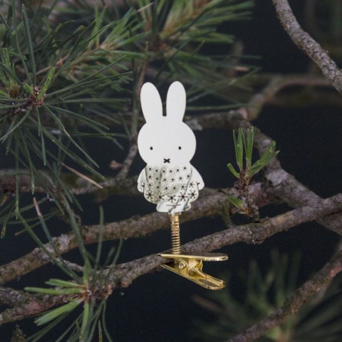Vánoční ozdoba s klipem Gold Miffy