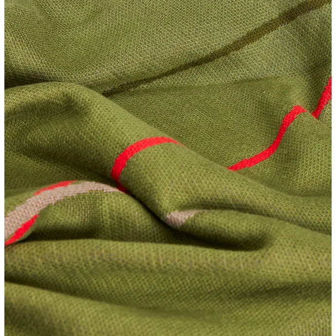 Bavlněný přehoz Outline Green/Multicolour 140x200cm