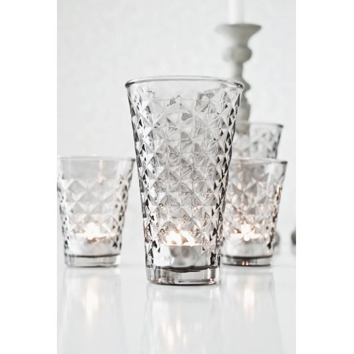 Svícen Facet glass Clear 10 cm