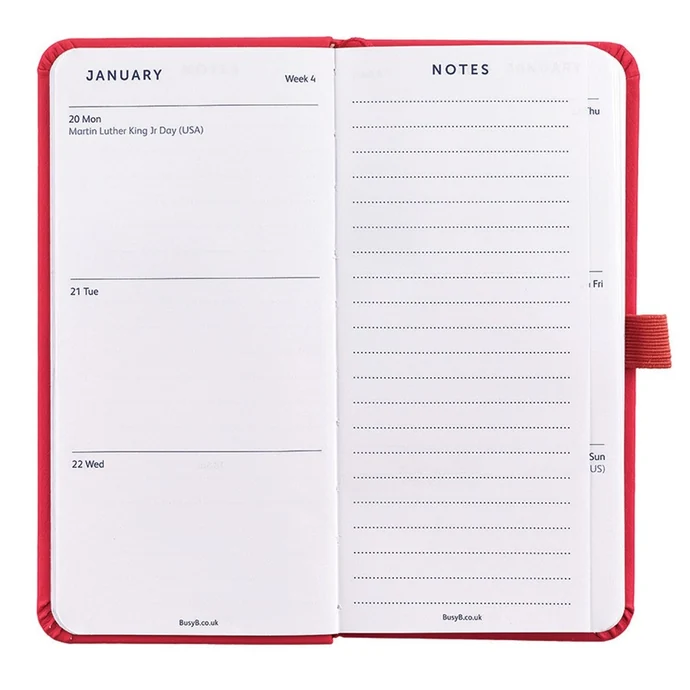 Plánovací diář Perfect Red Diary Slim 2020