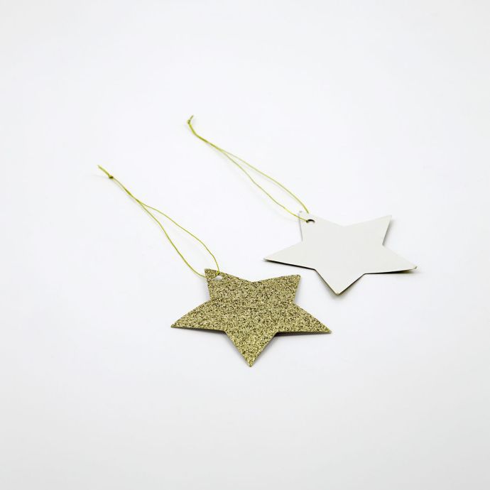 Vánoční jmenovky na dárky Star Glitter - set 12 ks
