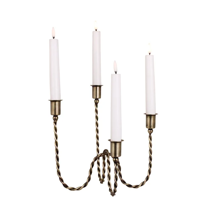 Kovový adventní svícen Estelle Antique Brass
