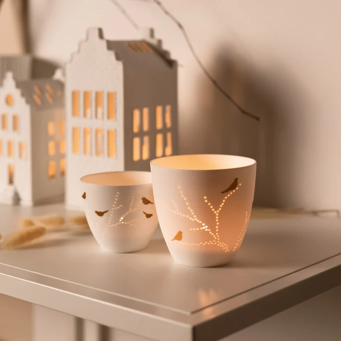 Porcelánový svícen Gold Birds