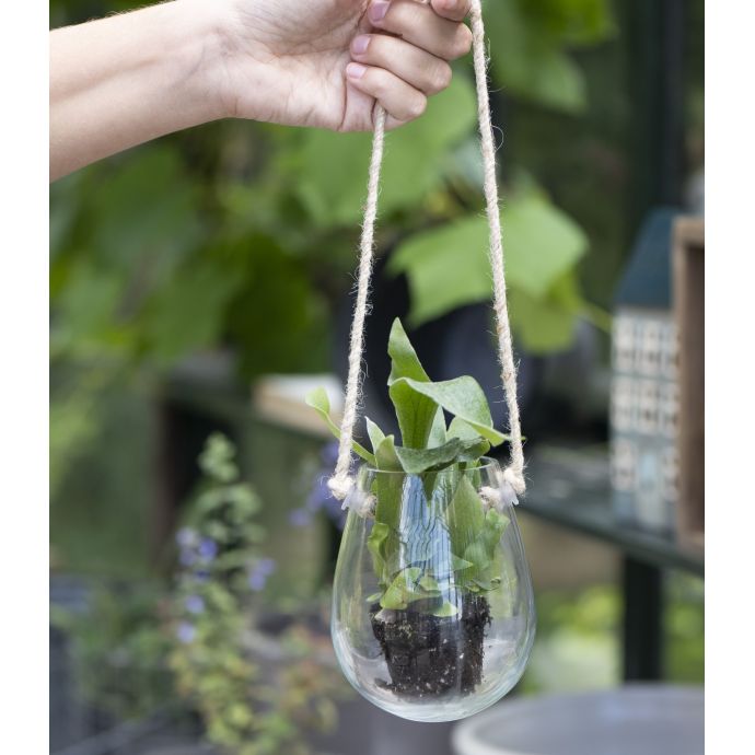 Závěsný obal na květináč Glass Jute 6 cm