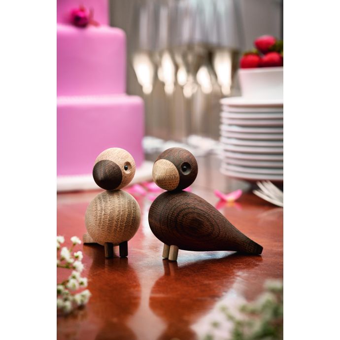 Dřevění ptáčci Lovebirds Oak Wood - set 2 ks