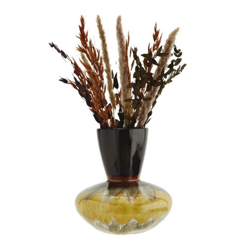 Kameninová váza Brown/Yellow 23 cm