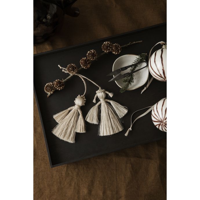 Skleněná vánoční ozdoba Striped - set 4 ks