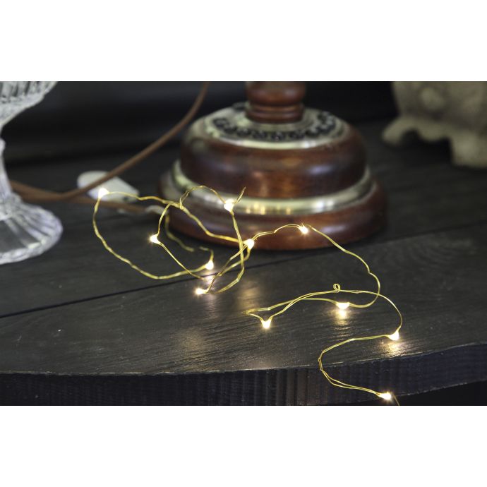 Svítící LED drátek Brass String Dew Drop 1,1 m