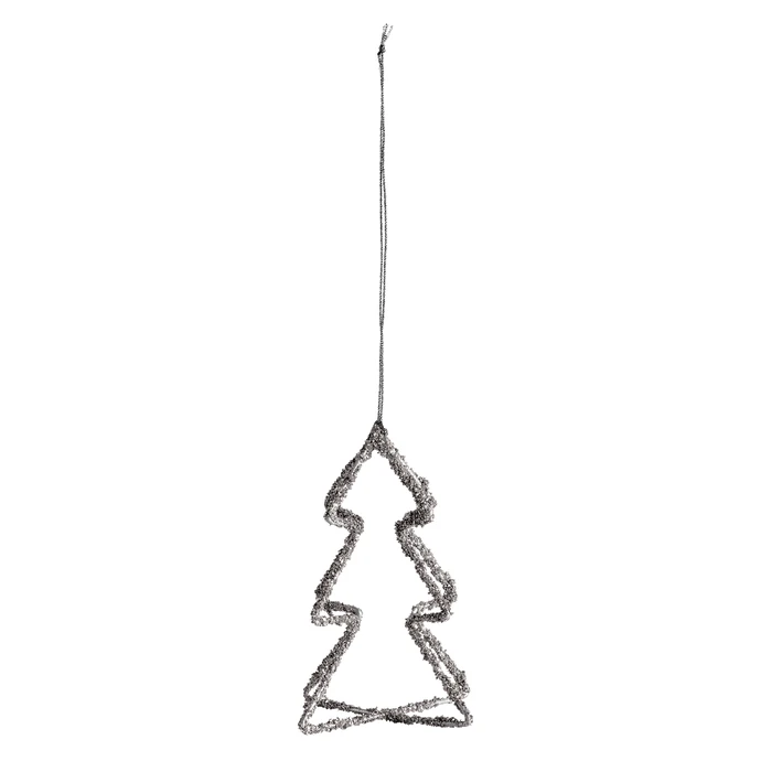 Vánoční dekorace Christmas Tree Silver Glitter 10 cm