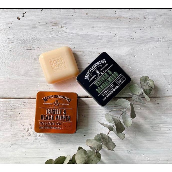 Pánský tuhý šampon Vetiver a santalové dřevo 100g