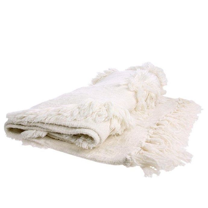 Bavlněný přehoz - White Fringe
