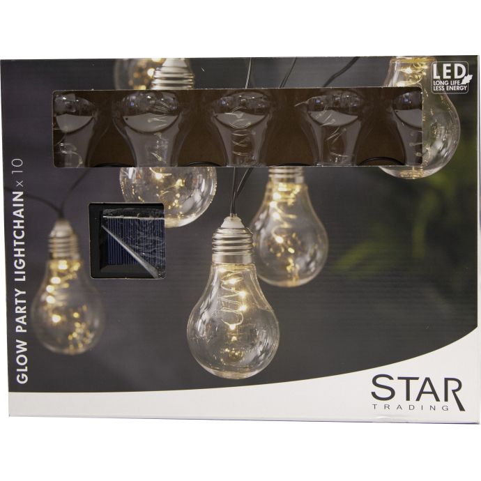 Světelný LED řetěz na solární napájení Glow