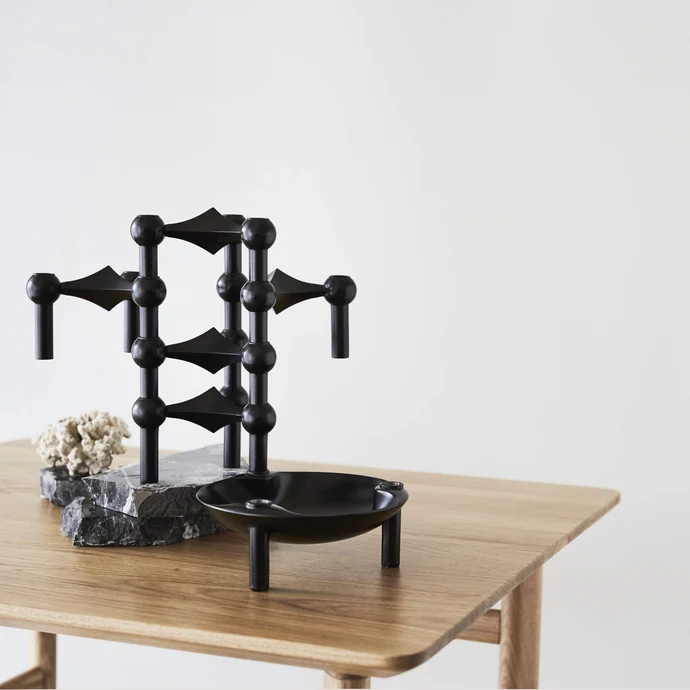 Designová miska se svícny STOFF Nagel Black