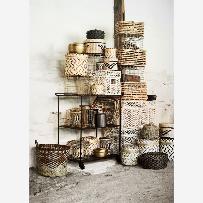 Bambusový košík Bamboo Boxes Natural & Grey