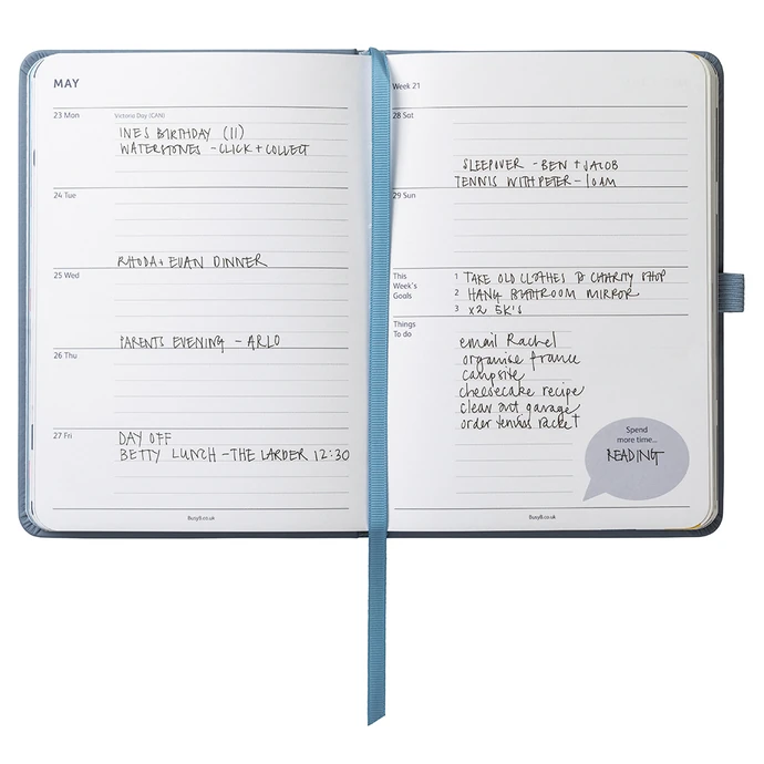 Týdenní plánovací diář Goals Diary Periwinkle Faux 2022