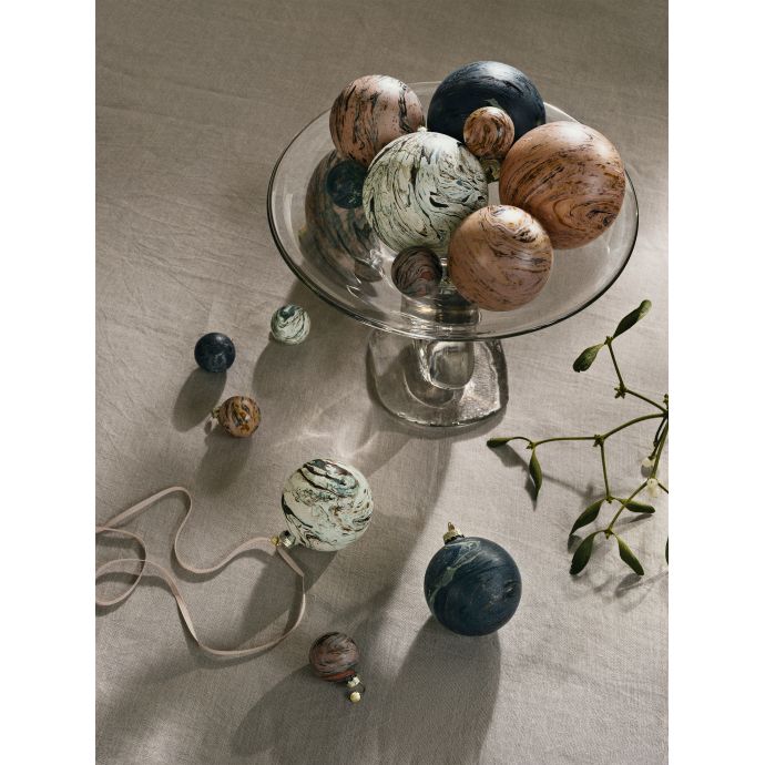 Skleněná vánoční ozdoba Marble 8 cm - set 4 ks