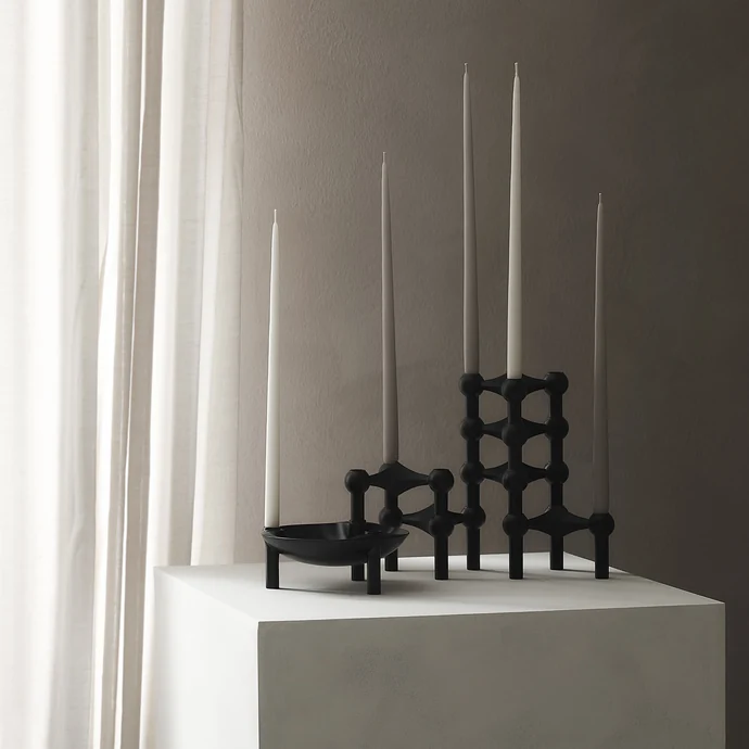 Designový svícen STOFF Nagel Black – set 3 ks
