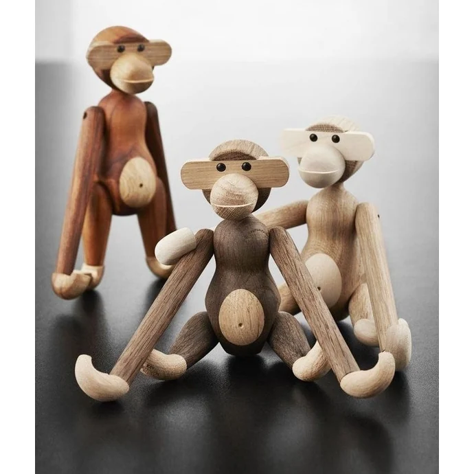 Dřevěná opička Monkey Small Smoked Oak Wood 20 cm