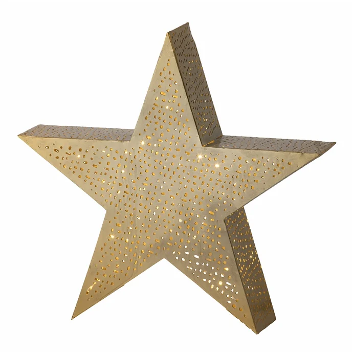 Svítící kovová hvězda Tindra Small Gold