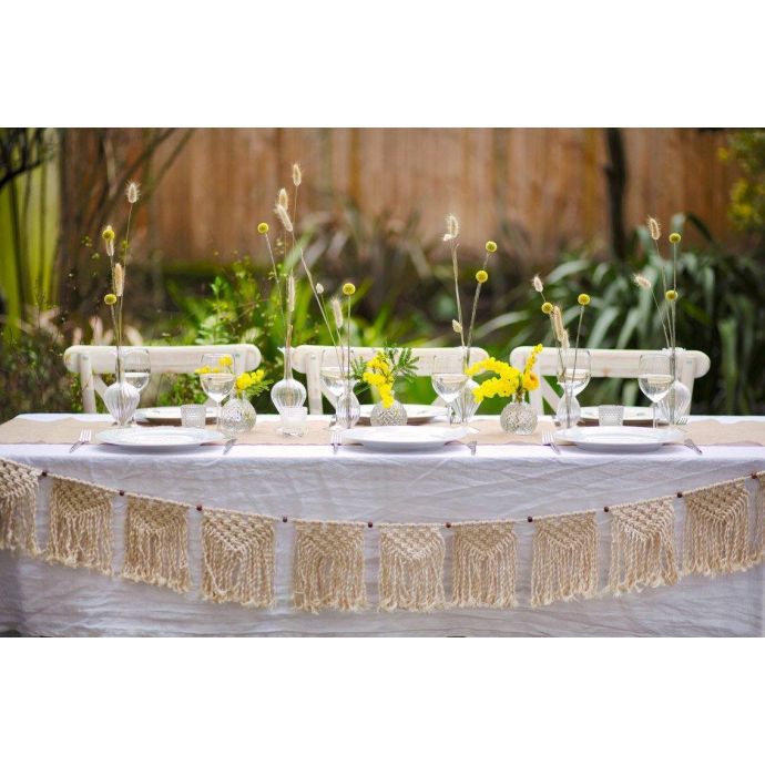Macramé girlanda Boho Cream Macrame 1,3 m