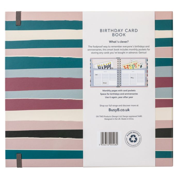 Plánovač narozenin a výročí Card Book Stripes