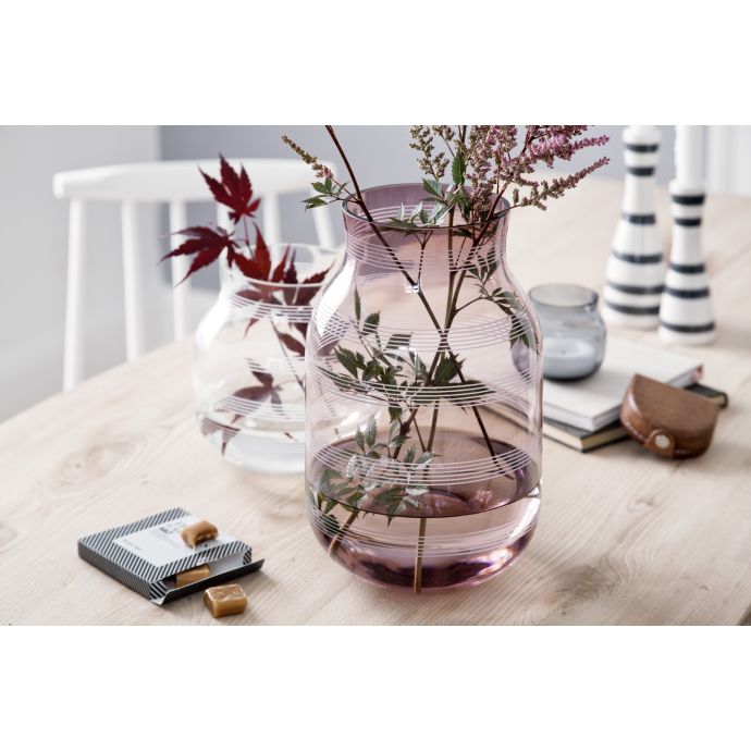 Skleněná váza Omaggio Plum 28 cm