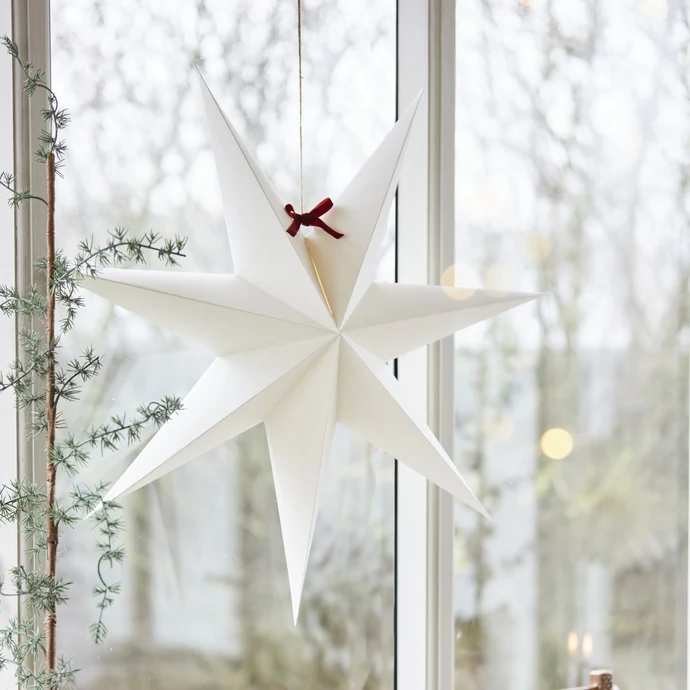 Závěsná papírová hvězda White Stillenat ⌀ 60 cm