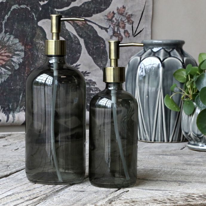 Skleněný dávkovač na mýdlo Coal 480 ml