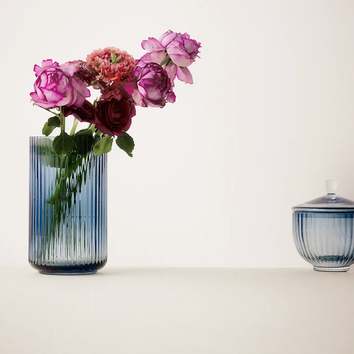 Skleněná váza Vase Blue 20 cm