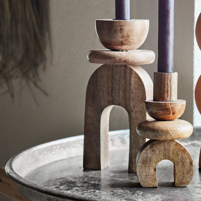 Svícen Burnt Natural Mango Wood