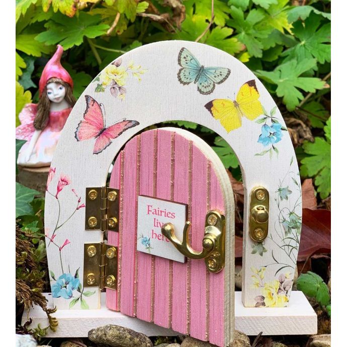 Dřevěný dvířka pro víly Mini Fairy Door