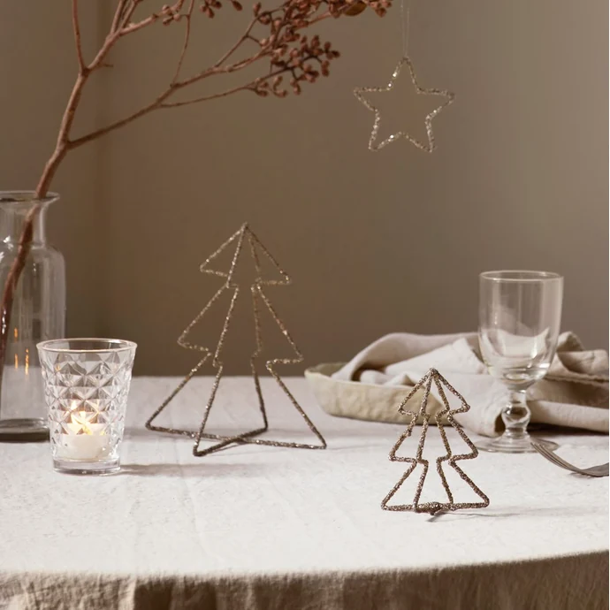 Vánoční dekorace Christmas Tree Silver Glitter 18 cm