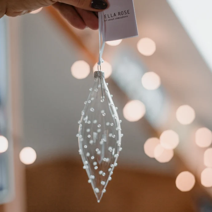 Vánoční ozdoba Crystal Clear Perls 16 cm