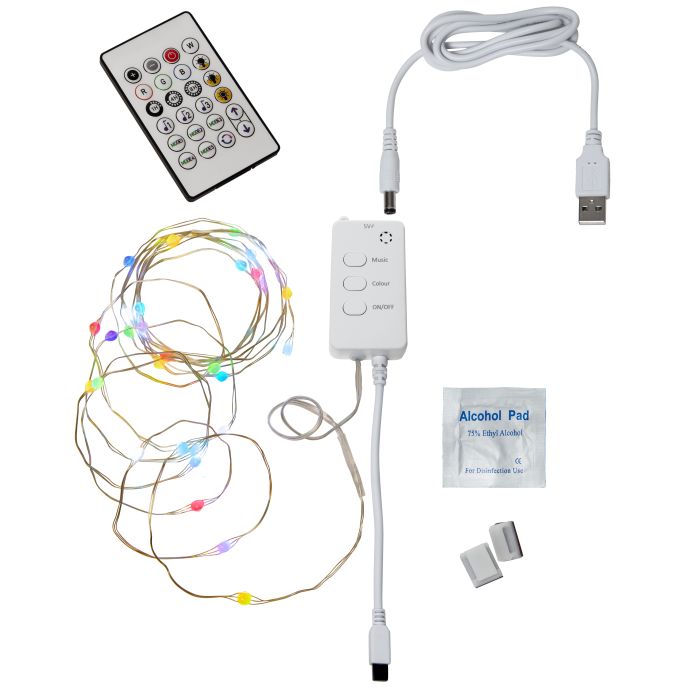 Chytrý LED světený řetěz Multicolor + White
