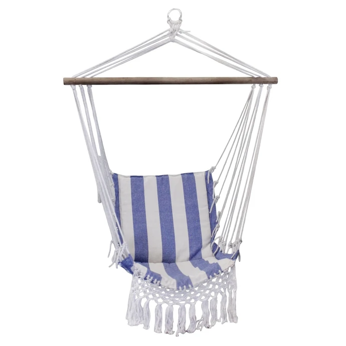 Závěsné houopací křeslo Artur Stripe Blue / Off White