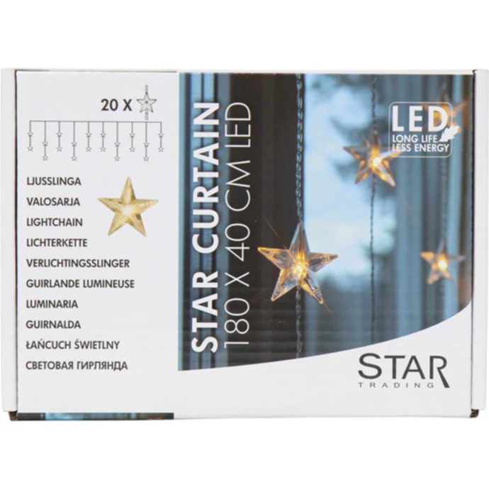 Světelný řetěz s hvězdičkami Star Curtain 180 cm