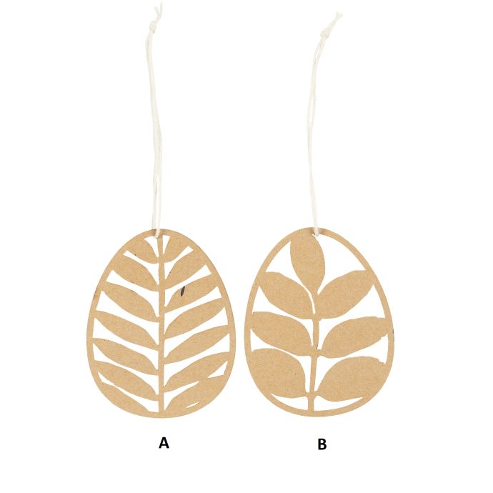Papírová velikonoční dekorace Egg Leaf Natural 7,7 cm