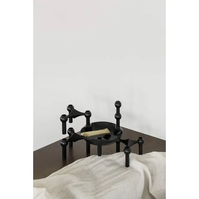 Designová miska se svícny STOFF Nagel Black