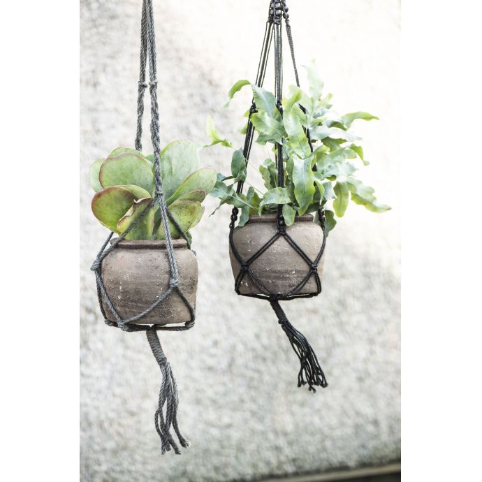 Jutový závěs na květináč Grey 95cm