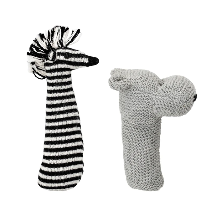 Dětské pletené chrastítko Zebra & Hippo