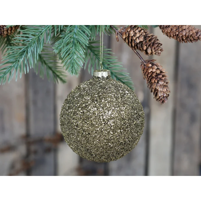 Skleněná baňka Moss Glitter 10 cm