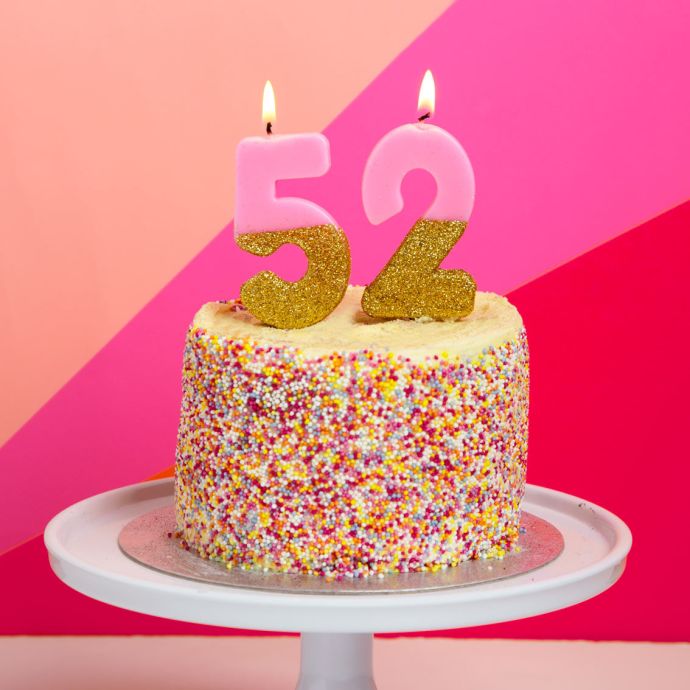 Narozeninová svíčka Pink Number 8 cm