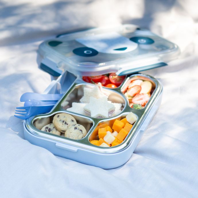 Svačinový box s přihrádkami Monbento Wonder Blue Panda 950 ml