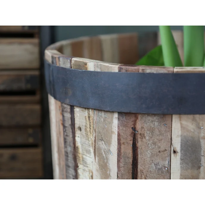 Dřevěný obal na květináč Grimaud Old Wine Barrel